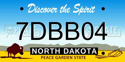 7DBB04 North Dakota License Plate