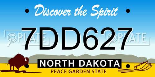 7DD627 North Dakota License Plate
