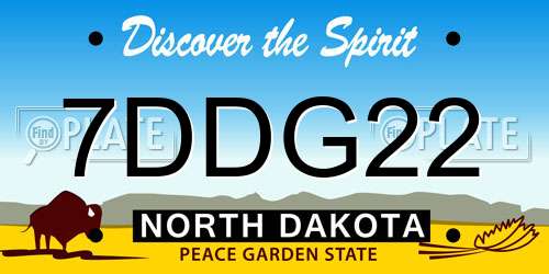7DDG22 North Dakota License Plate