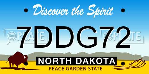 7DDG72 North Dakota License Plate
