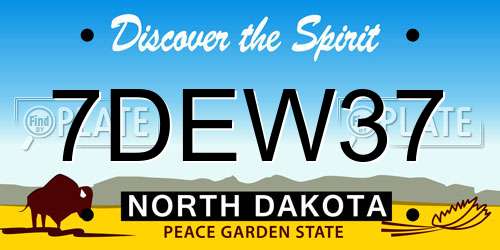 7DEW37 North Dakota License Plate