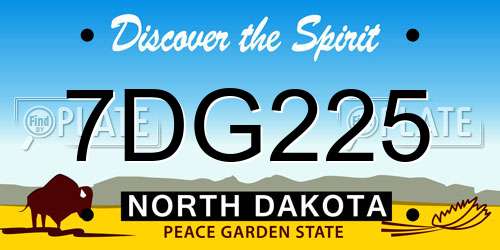 7DG225 North Dakota License Plate