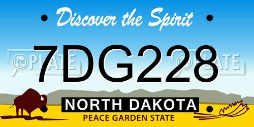7DG228 North Dakota License Plate