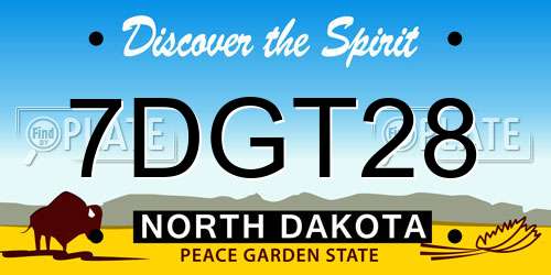 7DGT28 North Dakota License Plate