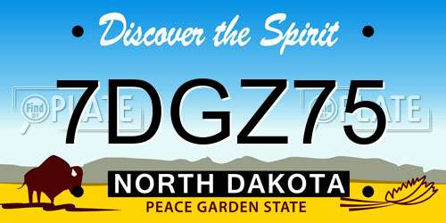 7DGZ75 North Dakota License Plate