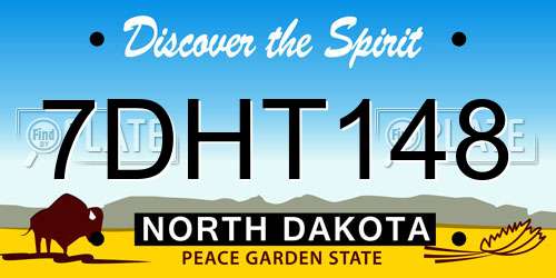 7DHT148 North Dakota License Plate