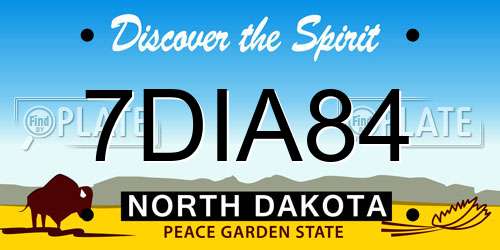 7DIA84 North Dakota License Plate