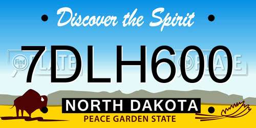 7DLH600 North Dakota License Plate