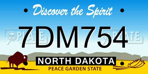 7DM754 North Dakota License Plate
