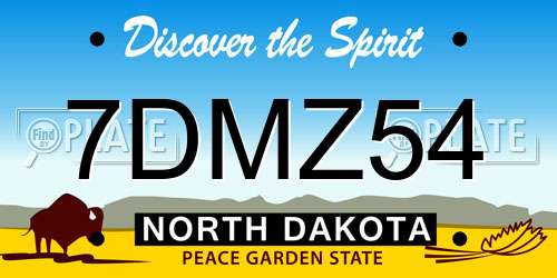 7DMZ54 North Dakota License Plate