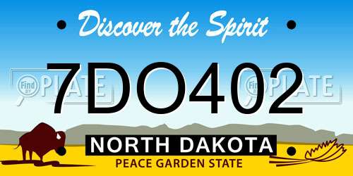 7DO402 North Dakota License Plate