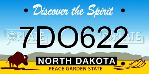 7DO622 North Dakota License Plate