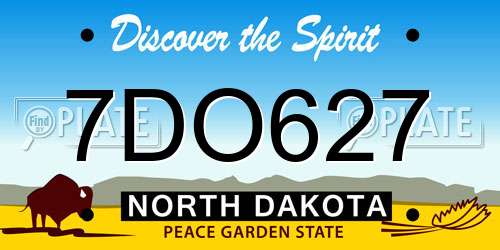 7DO627 North Dakota License Plate