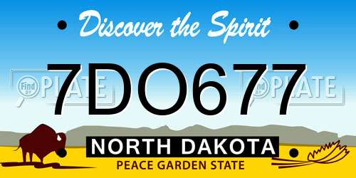 7DO677 North Dakota License Plate