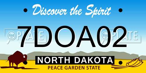 7DOA02 North Dakota License Plate