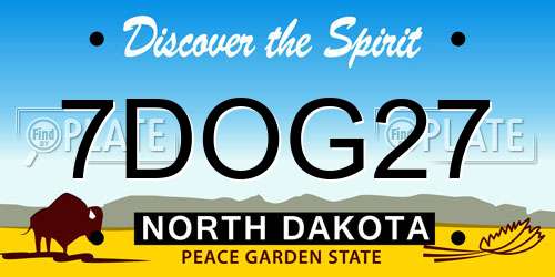 7DOG27 North Dakota License Plate