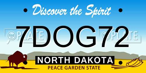 7DOG72 North Dakota License Plate