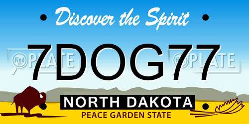7DOG77 North Dakota License Plate
