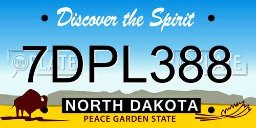 7DPL388 North Dakota License Plate