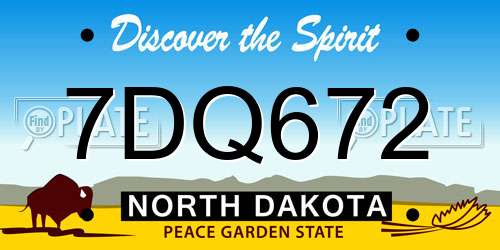 7DQ672 North Dakota License Plate