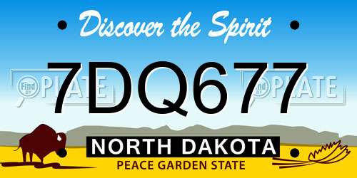 7DQ677 North Dakota License Plate