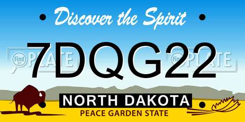 7DQG22 North Dakota License Plate