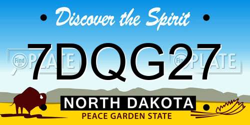 7DQG27 North Dakota License Plate