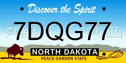 7DQG77 North Dakota License Plate