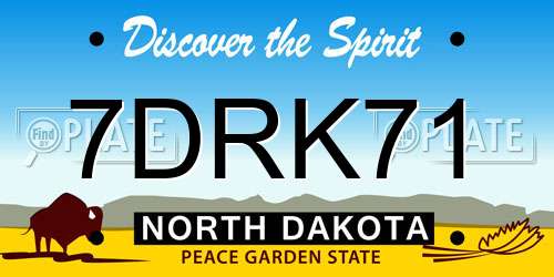 7DRK71 North Dakota License Plate