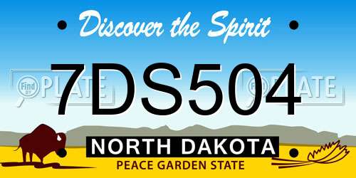 7DS504 North Dakota License Plate