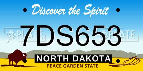 7DS653 North Dakota License Plate