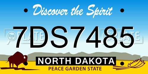 7DS7485 North Dakota License Plate