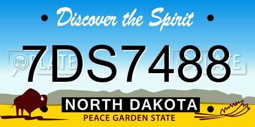 7DS7488 North Dakota License Plate