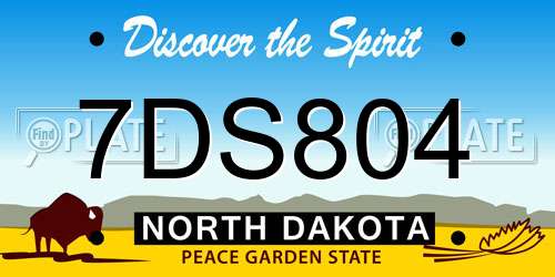 7DS804 North Dakota License Plate