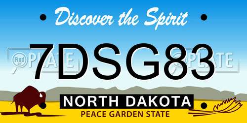 7DSG83 North Dakota License Plate