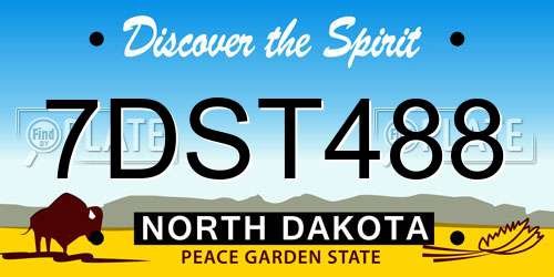 7DST488 North Dakota License Plate