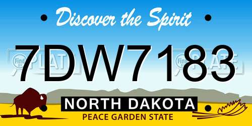 7DW7183 North Dakota License Plate