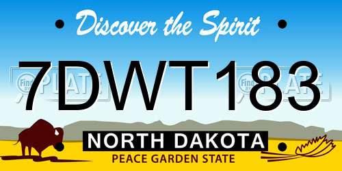 7DWT183 North Dakota License Plate