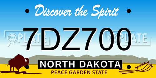 7DZ700 North Dakota License Plate
