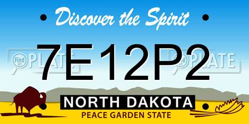 7E12P2 North Dakota License Plate