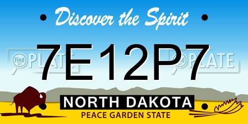 7E12P7 North Dakota License Plate