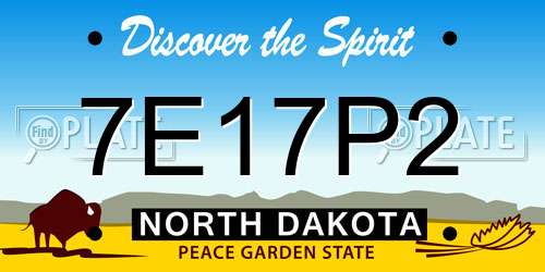 7E17P2 North Dakota License Plate