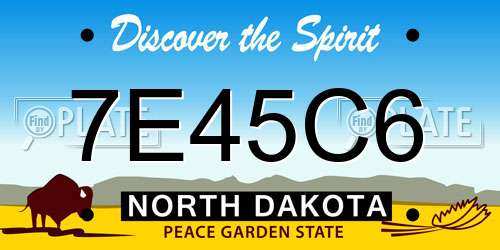 7E45C6 North Dakota License Plate