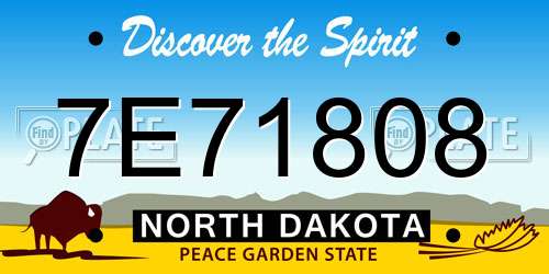 7E71808 North Dakota License Plate