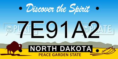 7E91A2 North Dakota License Plate