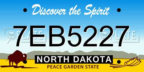 7EB5227 North Dakota License Plate