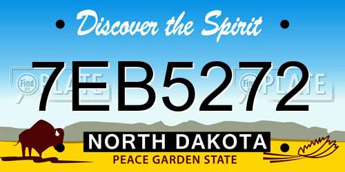 7EB5272 North Dakota License Plate