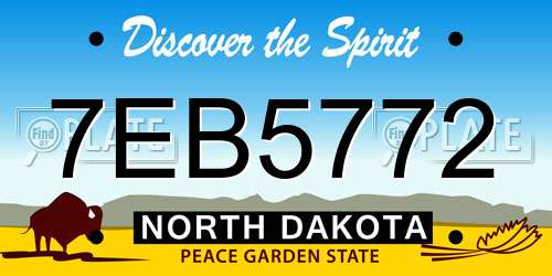 7EB5772 North Dakota License Plate