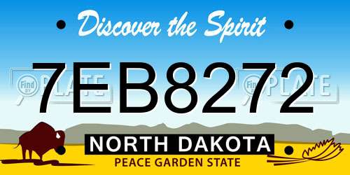 7EB8272 North Dakota License Plate