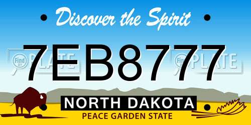 7EB8777 North Dakota License Plate